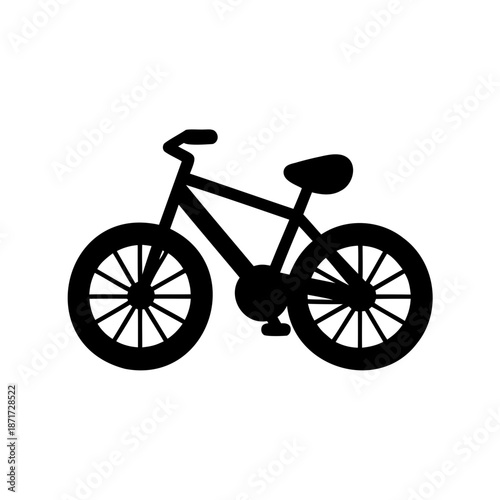Silhouette of a bicycle with detailed spokes and a comfortable seat