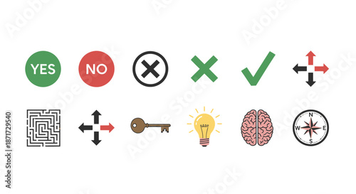 Check mark and symbols icons.