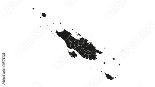 Philippines Outline Map with Regions and Provinces on Isolated White Background