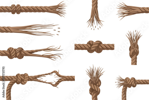 Collection of Ropes Knots, Twine, and Threads Illustrations