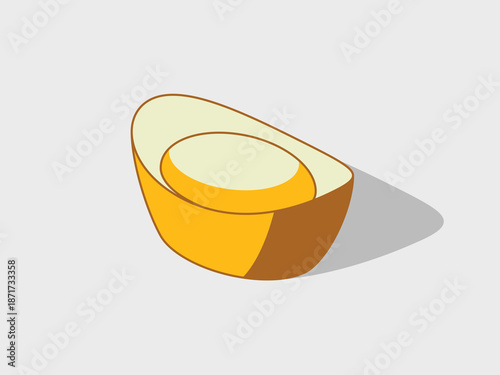 Sycee gold ingot isometric vector illustration with shadow
