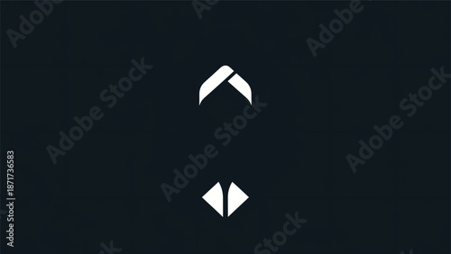 Minimalist geometric design featuring abstract shapes and a simple aesthetic.