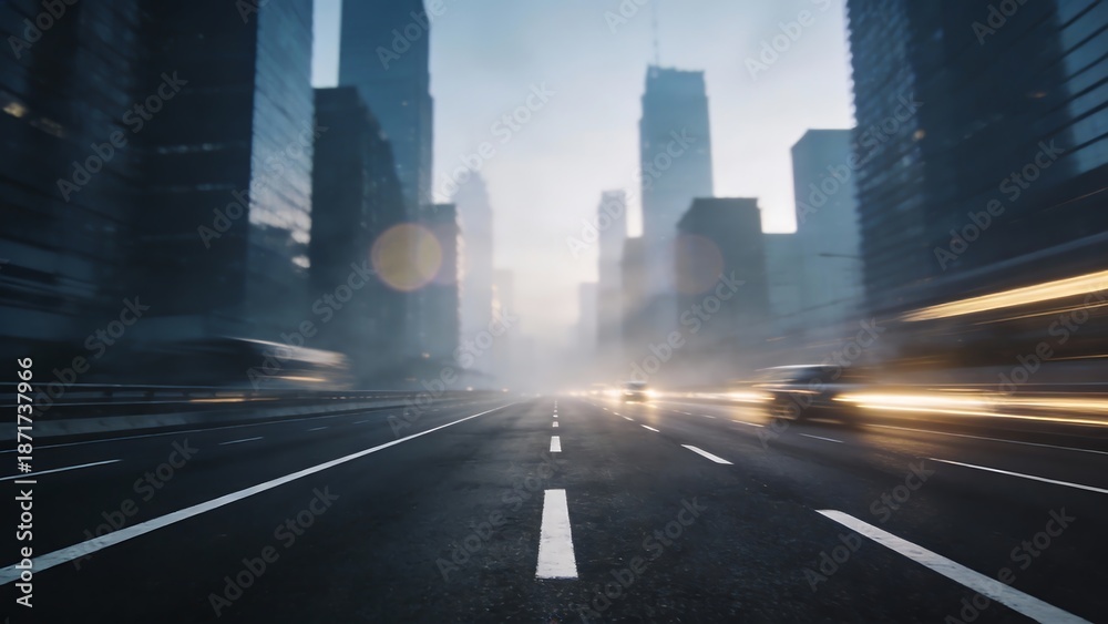 Obraz premium City highway with blurred motion