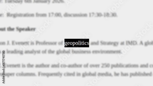 Headline real news across international media about geopolitics.