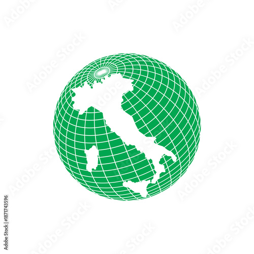 Simple map of Italy isolated on white background. Italian black sign logo vector illustration