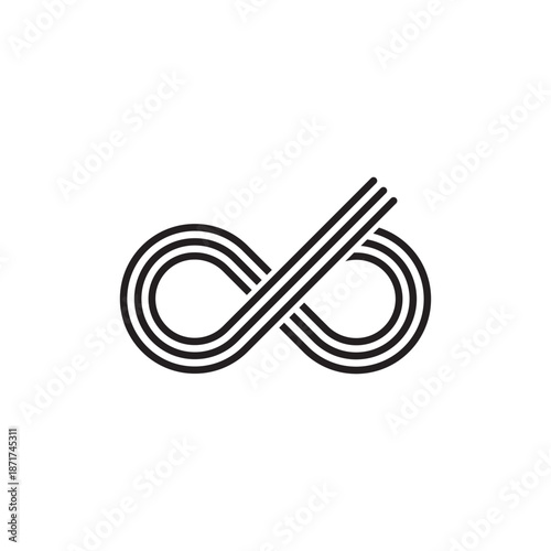 infinity icon isolated on white background.