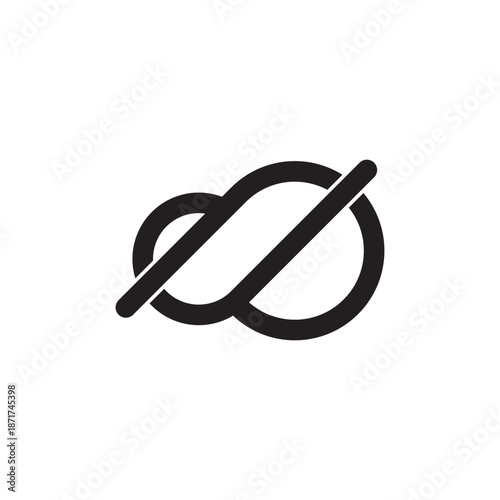 infinity icon isolated on white background.