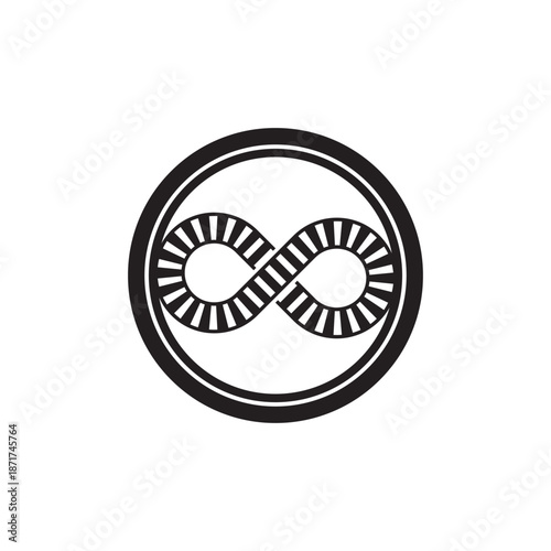 infinity icon isolated on white background.