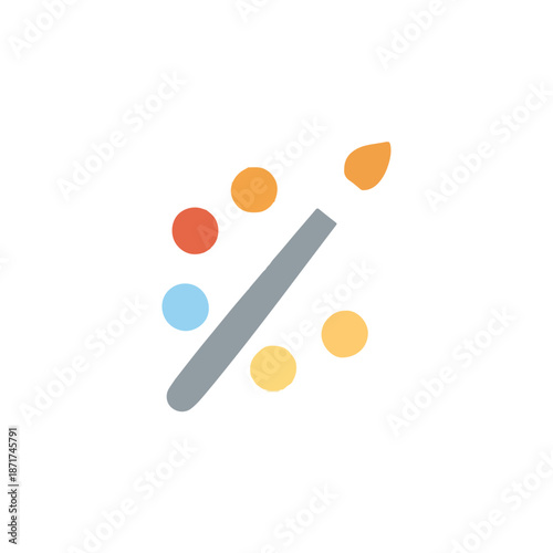 Abstract Art Brush and Paint Palette for Creative Design