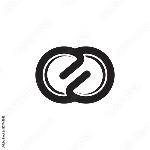 infinity icon isolated on white background.
