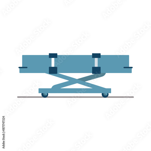 Medical Stretcher Illustration, Flat Design, Healthcare, Hospital, Clean Style