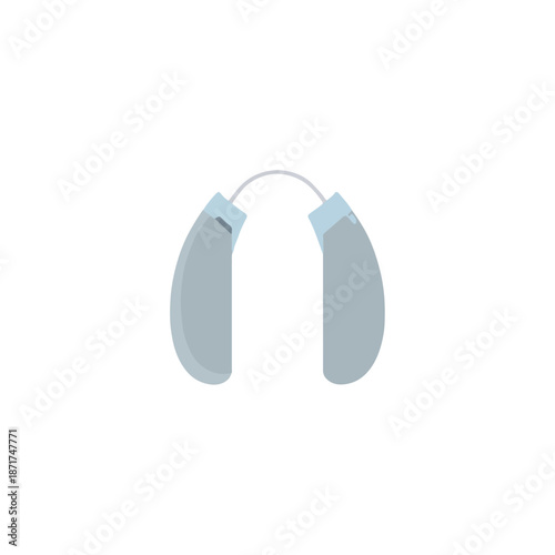 Minimalist Hearing Aid Icon, Medical Device Illustration, Isolated Design