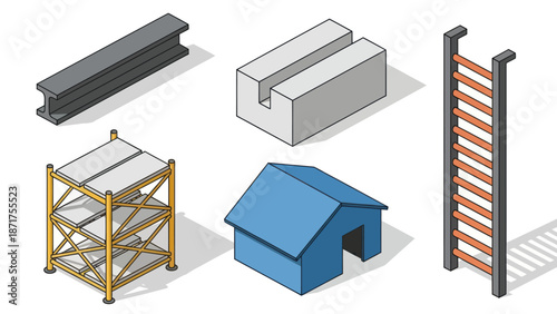 Collection of Various 3D Architectural Elements.