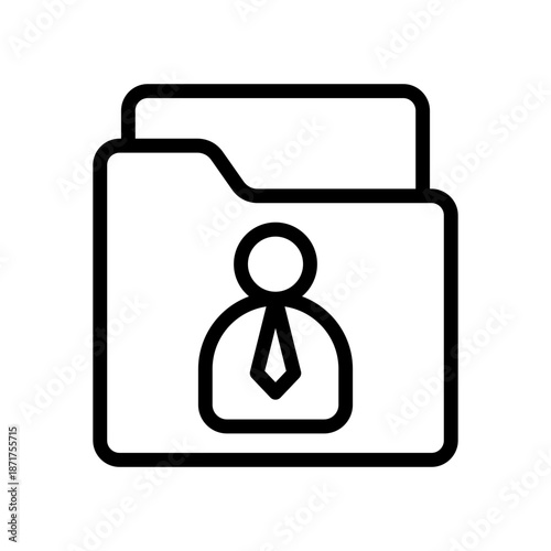 Employee Directory Icon - Black Outline