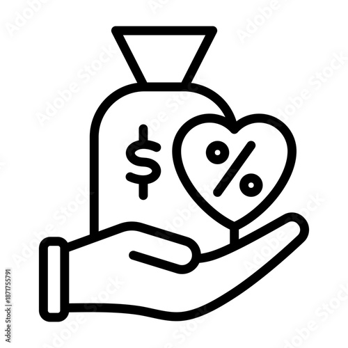 Commission Icon - Black Outline