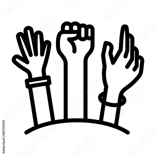 Diversity Icon - Black Outline