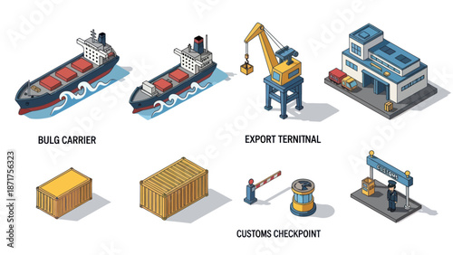 Shipping Containers and Cargo Ships Illustrated.