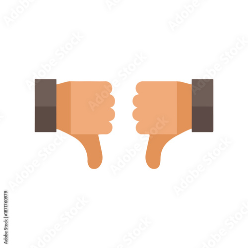 Flat Thumbs Down Negative Feedback Icon Design
