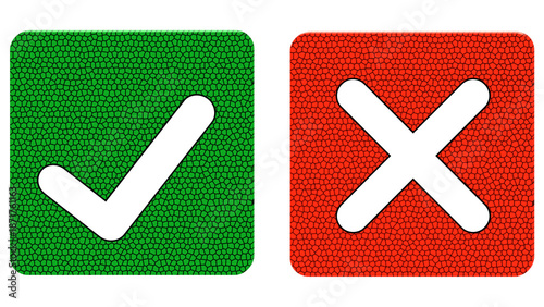 Checkmark and cross, checkbox, yes, no, tick