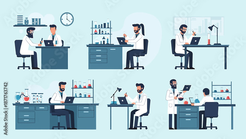 Scientists working in a laboratory setting with various equipment and technology