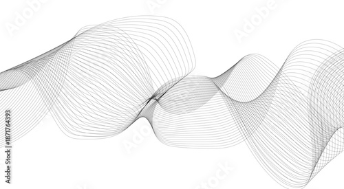 Abstract wave element for design. Digital frequency track equalizer. Stylized line art background. Vector illustration. Wave with lines created using blend tool.