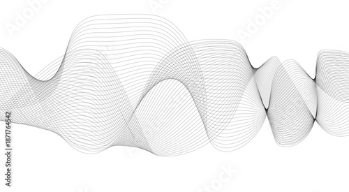 Abstract wave element for design. Digital frequency track equalizer. Stylized line art background. Vector illustration. Wave with lines created using blend tool. 