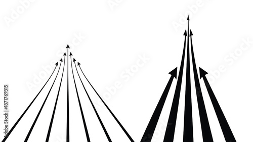 Abstract Arrows Converging Design