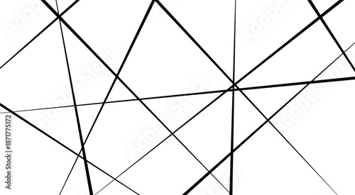 Random geometric line pattern on a transparent background. Random chaotic lines abstract geometric patterns of modern design.
