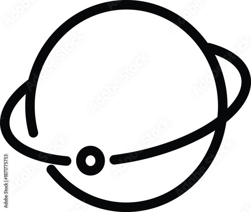 Planet with single ring in space