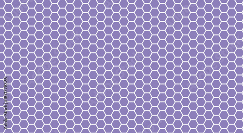 Abstract cube hexagon shape background. Raster abstract seamless geometric pattern. Subtle purple minimalist design with hexagon linear grid, honeycomb texture.