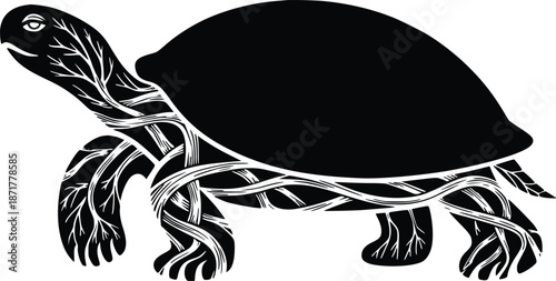 Intricate turtle silhouette