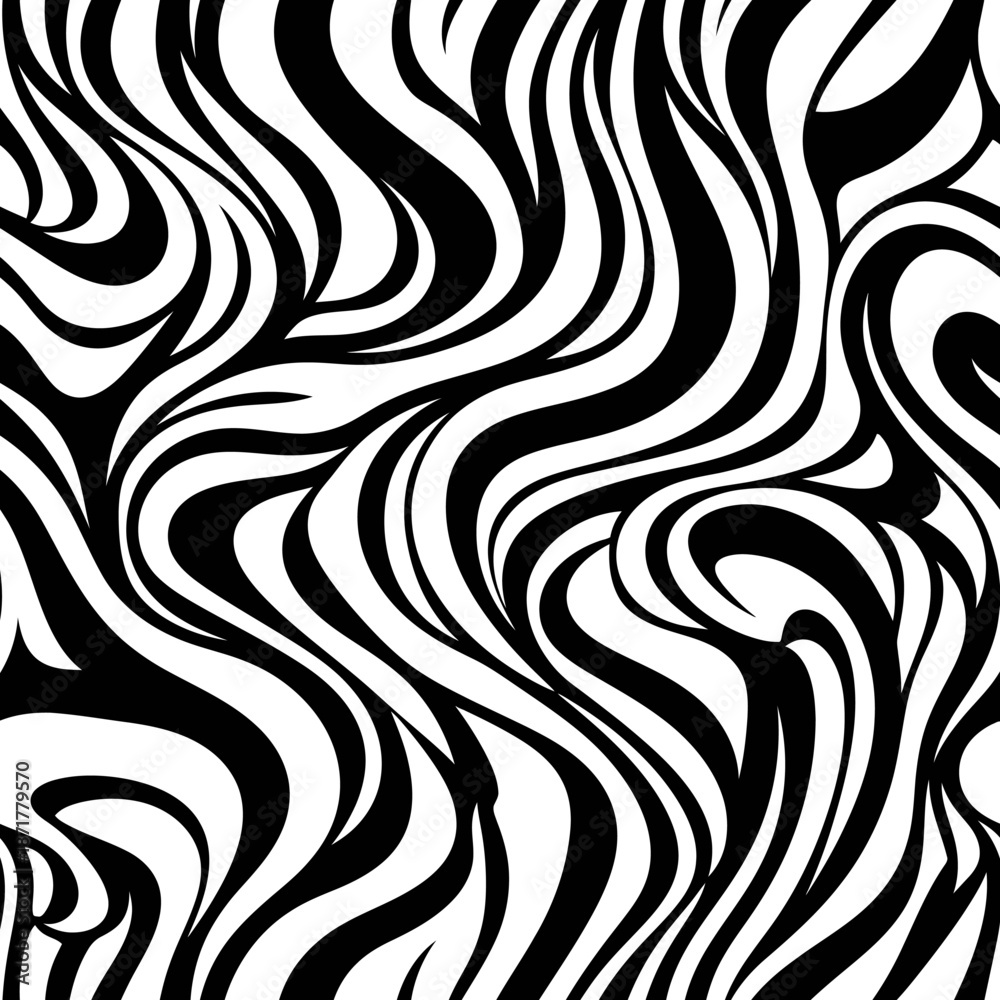 Fototapeta premium Black and white swirling pattern design.