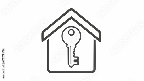 House Key Icon symbolizing home ownership and real estate.