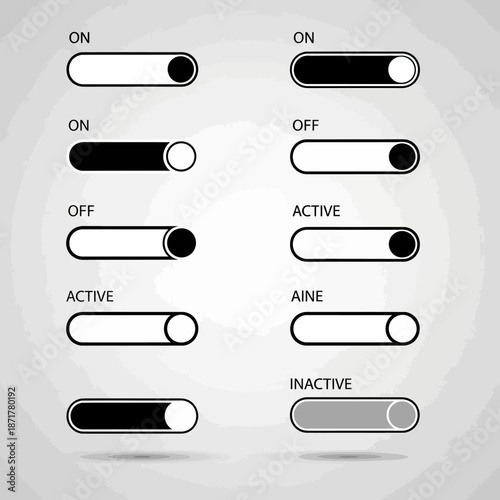 Toggle switch button control panel.