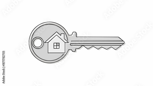 House Key Symbol Representing Home Ownership.