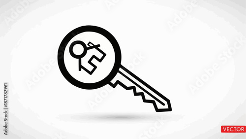 House Key Icon Symbolizing Real Estate Ownership.