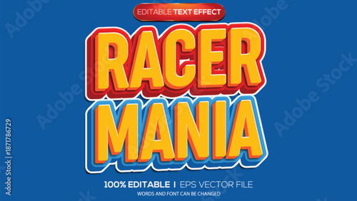 3d text effect race mania theme