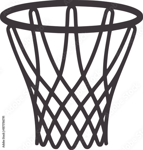 Dark gray basketball net with diamond pattern hoop sport game
