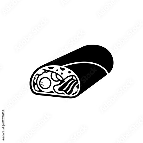 Black and white rolled sushi