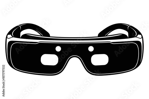 Futuristic Virtual Reality Headset Design, Immersive Digital Entertainment and Advanced Gaming Technology Illustration