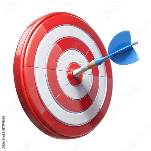 Dart Hitting Bullseye Center of Target
