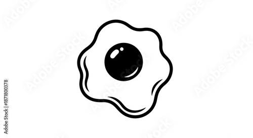 fried egg with runny yolk center.