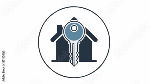 House key icon symbolizing home ownership and real estate.