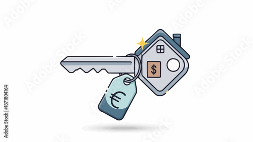 House Key with Euro and Dollar Tags.