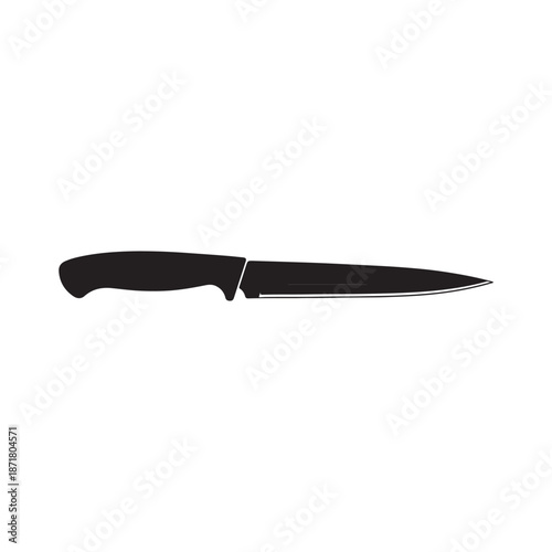 Fillet knife silhouette vector flat illustration design on white background