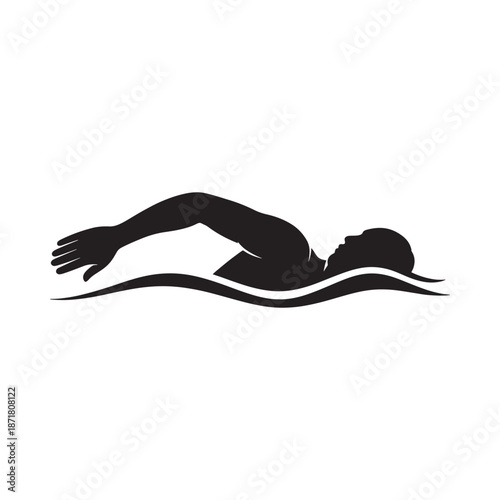 Silhouette of a swimmer in action capturing the essence of freestyle swimming