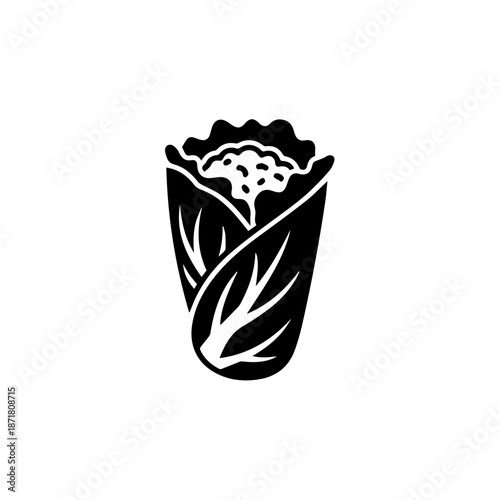 Black and white leaf design