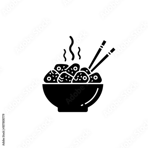 Bowl of noodles with chopsticks