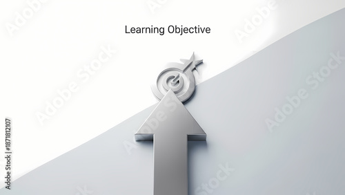 Arrow and target symbolizing learning objectives in a minimalist design