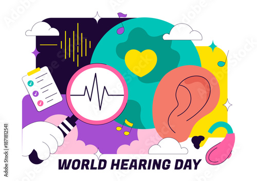 World Hearing Day Vector Illustration On March 3rd Promoting Deafness Prevention Awareness And Ear Health Treatment In Flat Background